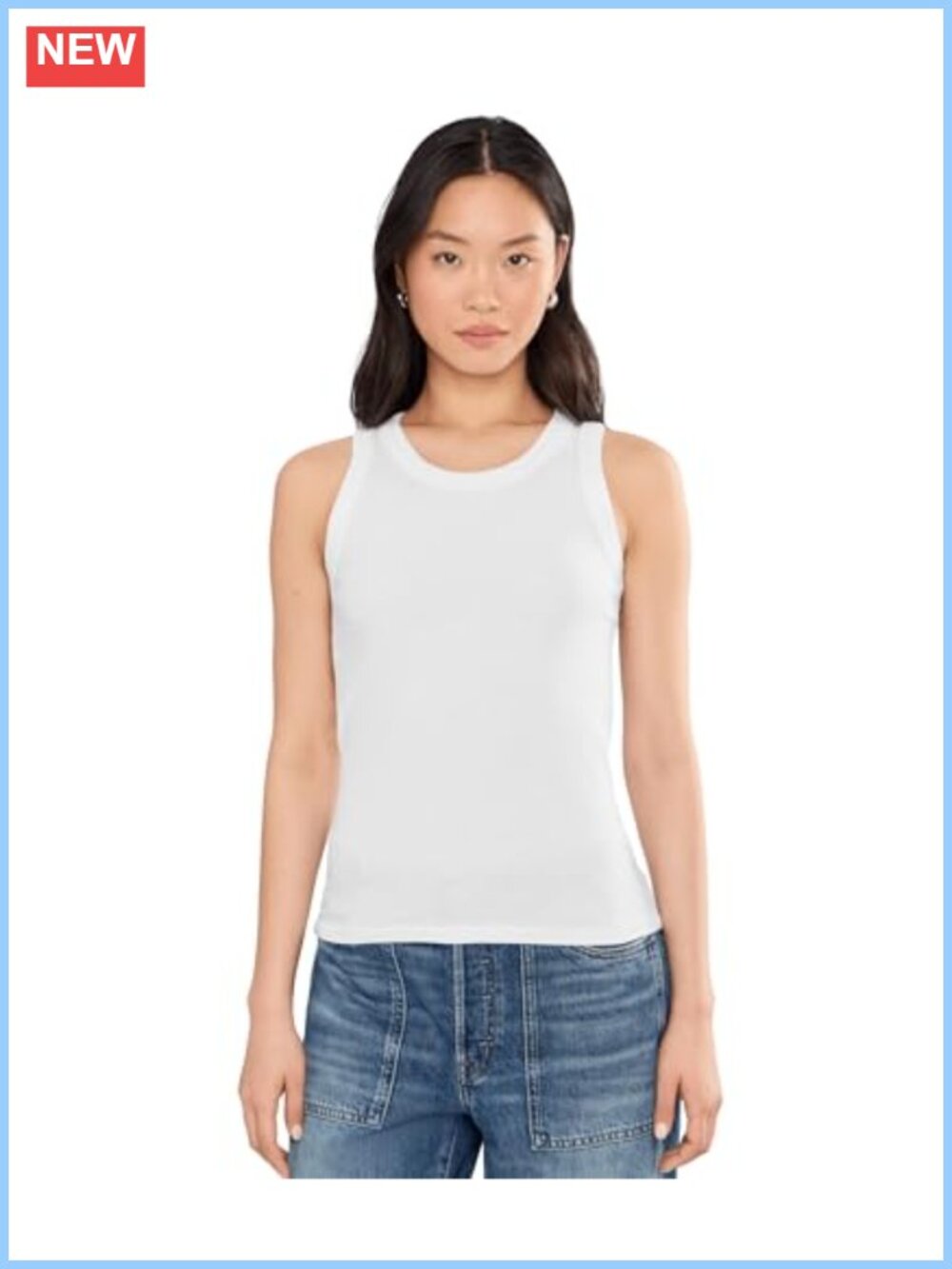 Madewell Northside Scoop Tank 100% Cotton Sleeveless Classic Fit Womens